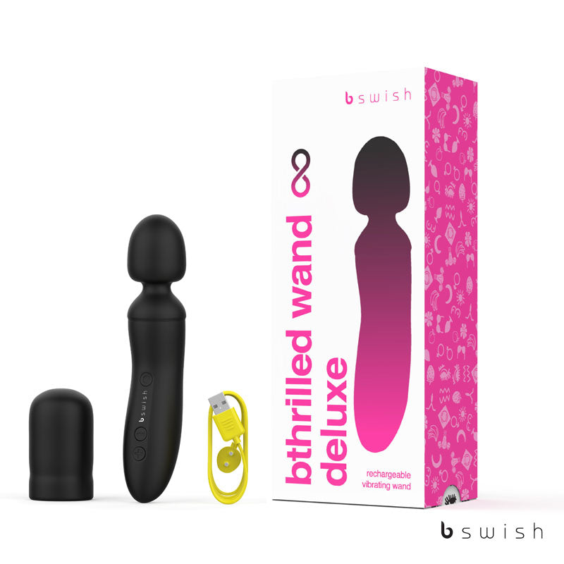 Bthrilled Premium - Noir               - Black 21 cm USB Rechargeable Massage Wand