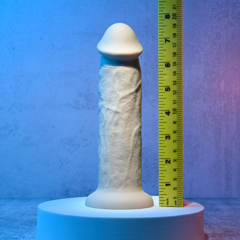 Evolved 7'' GIRTHY VIBRATING DONG LIGHT - Flesh 17.8 cm USB Rechargeable Vibrating Dong