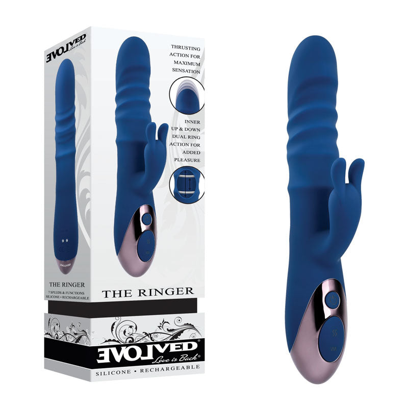 Evolved The Ringer - Blue 23.8 cm USB Rechargeable Rabbit Vibrator