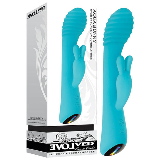 Evolved Aqua Bunny - Blue 21.3 cm (8.4'') USB Rechargeable Rabbit Vibrator