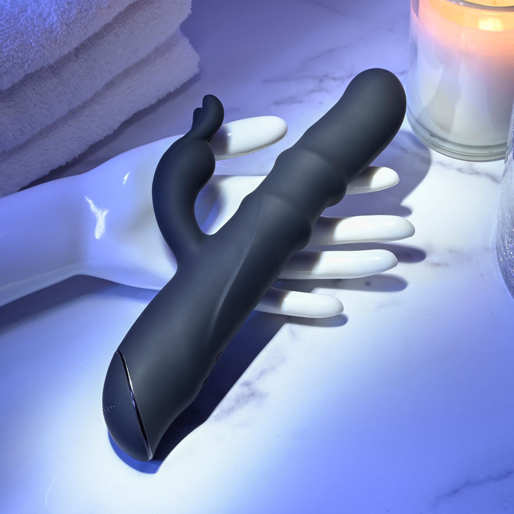 Evolved RINGMASTER - Black 23.1 cm USB Rechargeable Rabbit Vibrator