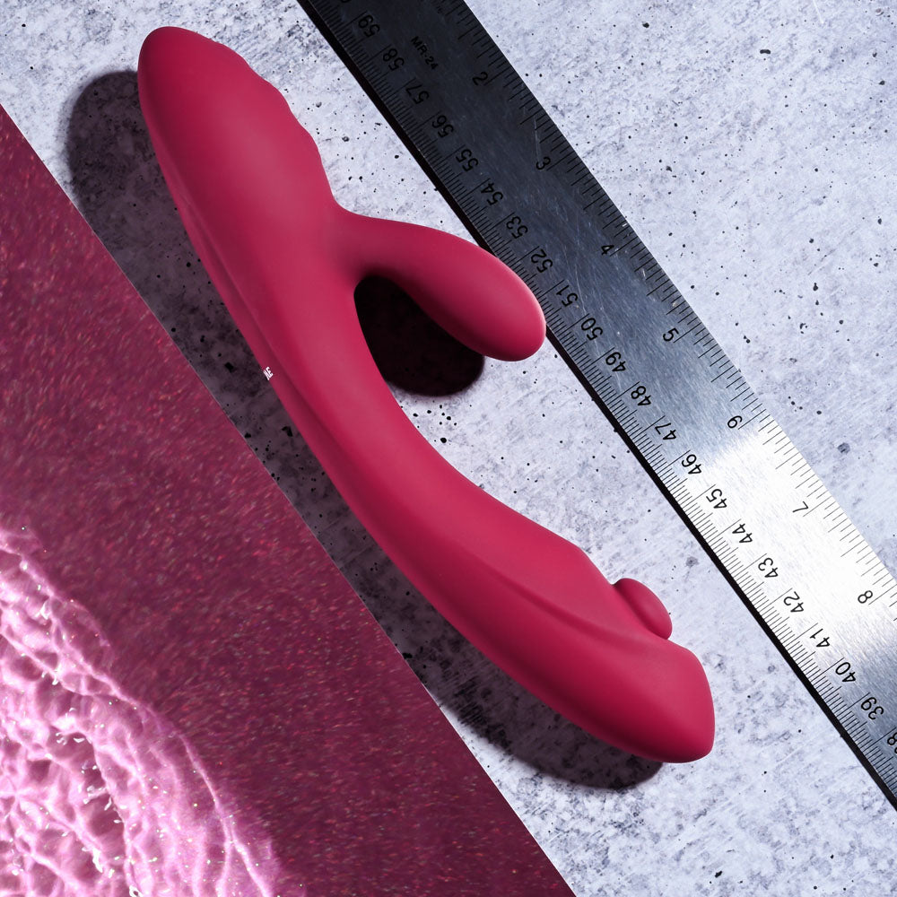 Evolved JAMMIN' G - Burgundy 20.1 cm USB Rechargeable Rabbit Vibrator