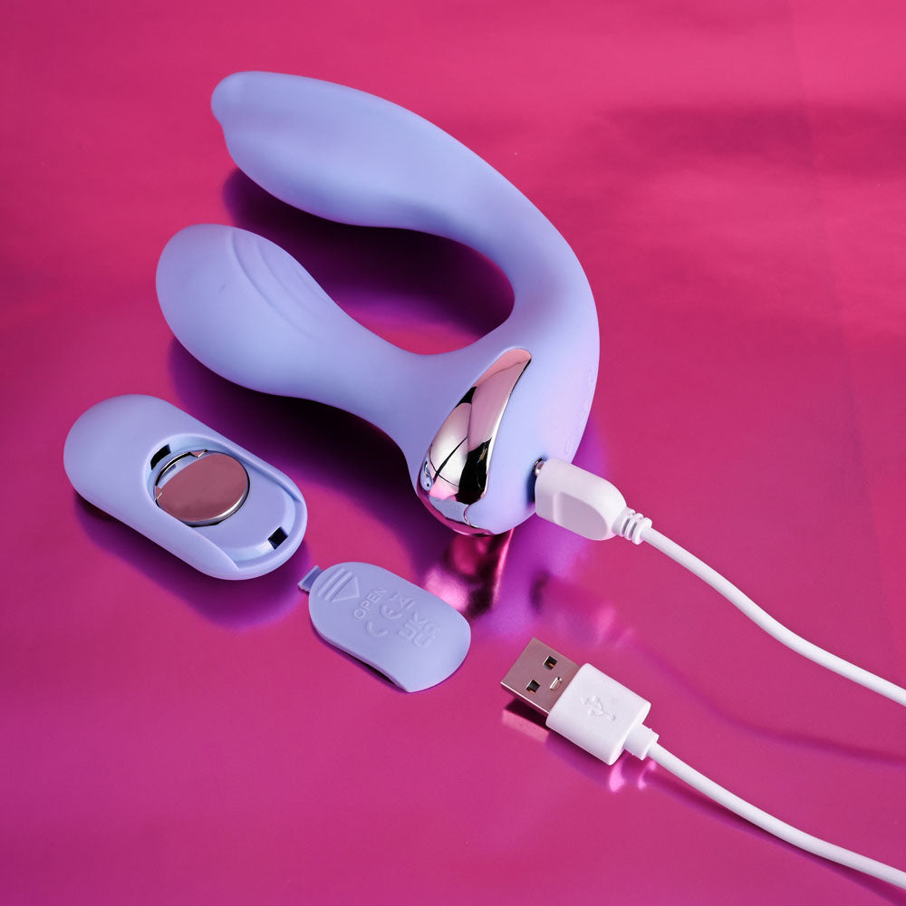 Evolved EVERY WAY PLAY - Purple 12.8 cm USB Rechargeable Rabbit Vibrator with Wireless Remote Control