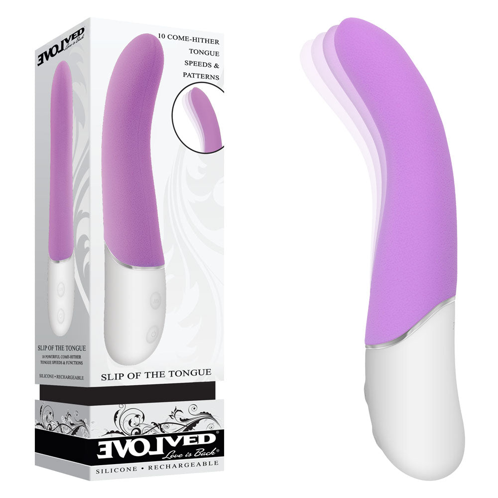 Evolved SLIP OF THE TONGUE - Purple 21.1 cm USB Rechargeable Flicking Tongue Vibrator