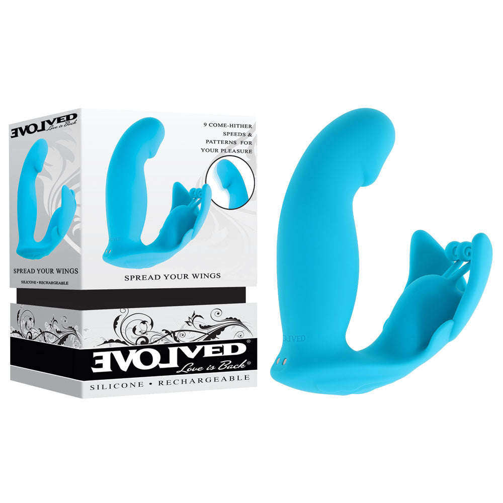 Evolved SPREAD YOUR WINGS - Blue USB Rechargeable Wearable Butterfly Vibrator