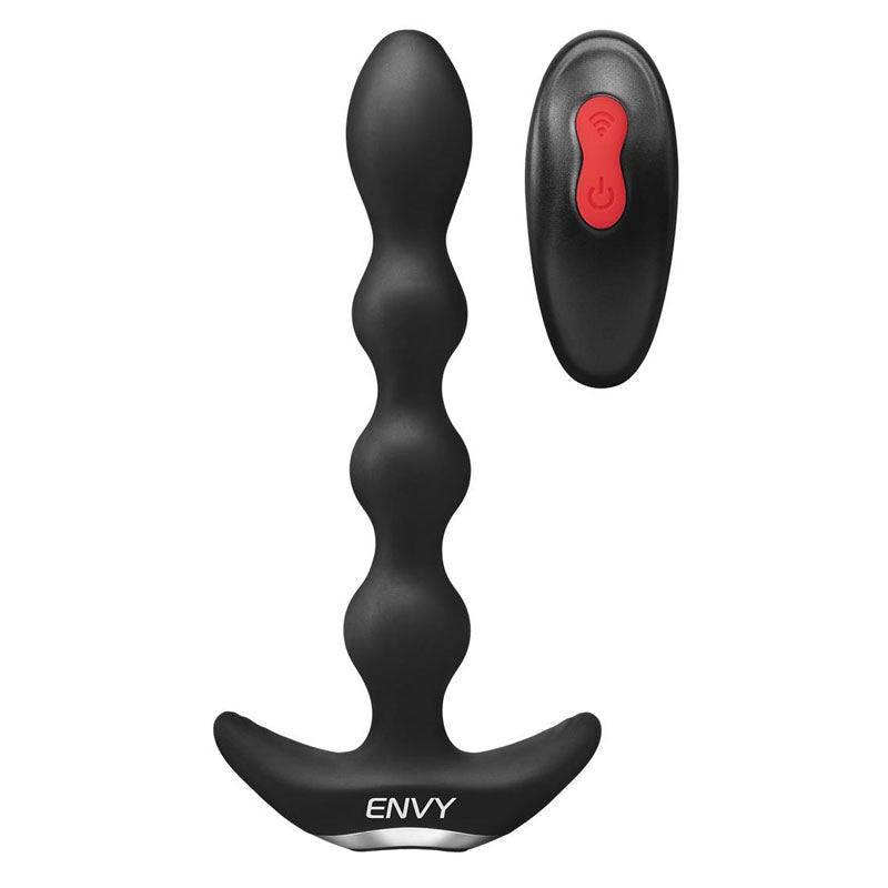 Envy Deep Reach Vibrating Anal Beads - Black 17.8 cm USB Rechargeable Vibrating Anal Beads with Wireless Remote