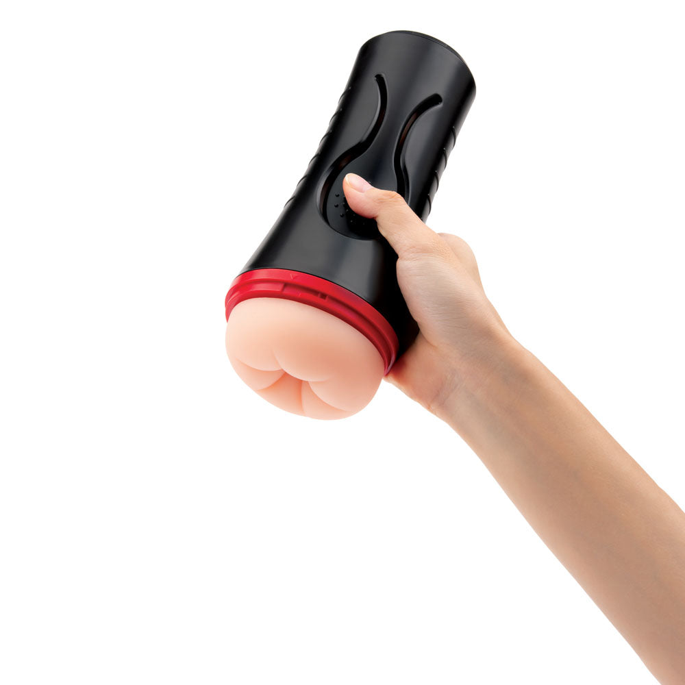 ENVY Squeezable Rear Clutch Stroker - Flesh Vibrating Anal Stroker