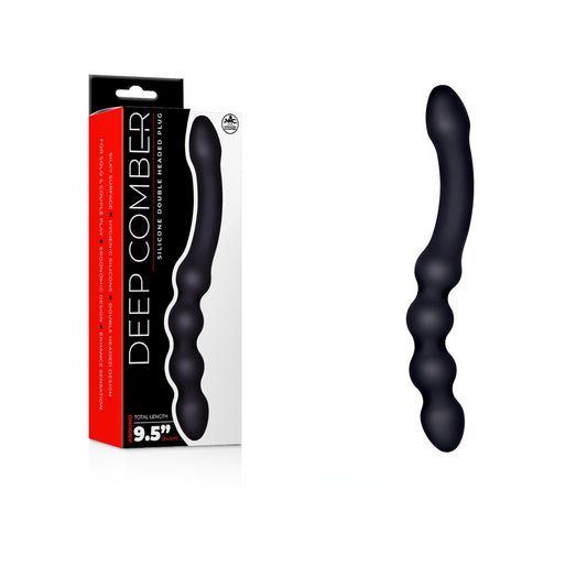 Deep Comber - Black 24 cm Silicone Beaded Double Dildo