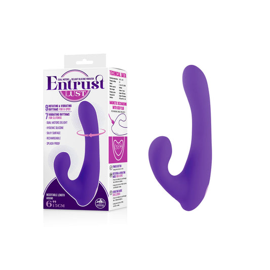 Entrust With Lust - Purple 15 cm USB Rechargeable Rotating Rabbit Vibrator