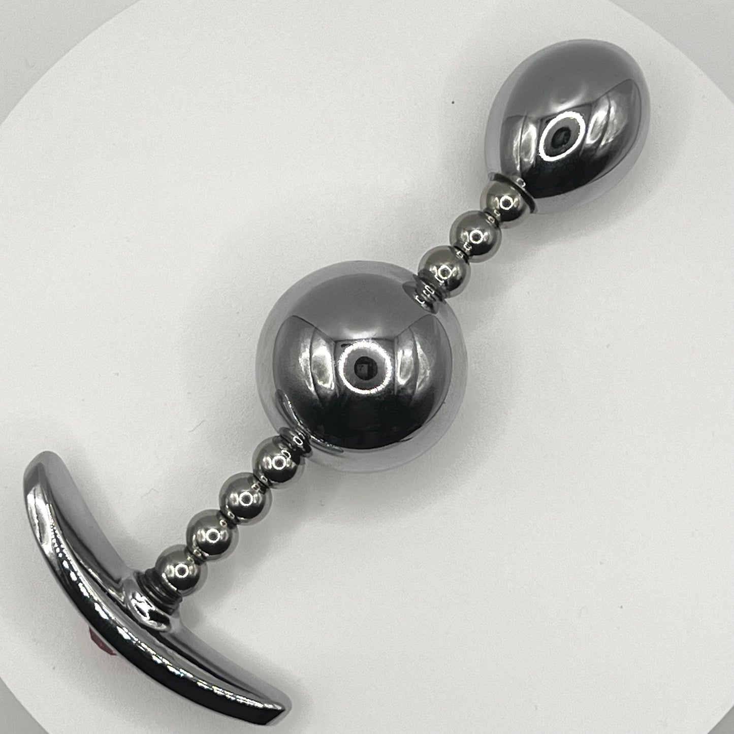 Dual Bulb Metal Butt Plug - 4.7 Inch