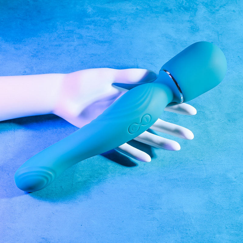 Gender X DOUBLE THE FUN - Blue 26.7 cm USB Rechargeable Dual Ended Vibrator Wand