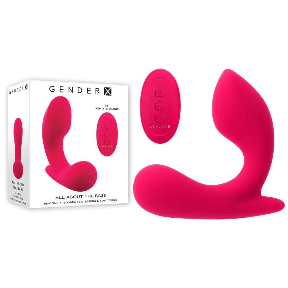 Gender X ALL ABOUT THE BASS - Pink USB Rechargeable Wearable Vibrator with Wireless Remote