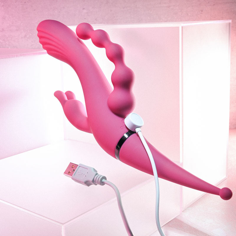 Gender X FOUR BY FOUR - Pink 27.5 cm USB Rechargeable Multi Vibrator