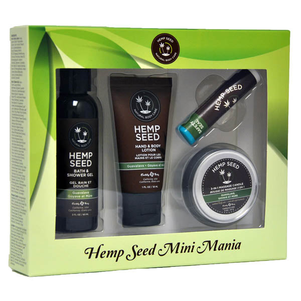 Hemp Seed Mini Mania - Guavalava (Guava & Blackberry) Scented Lotion Kit - 4 Piece Set