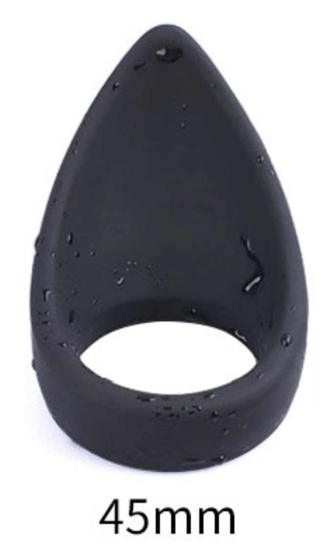 TEARDROP BLACK SILICONE COCK RING