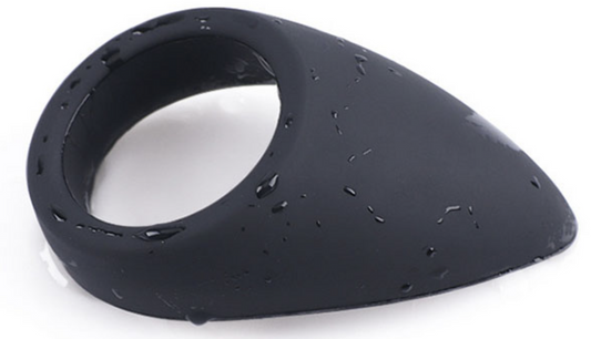 TEARDROP BLACK SILICONE COCK RING
