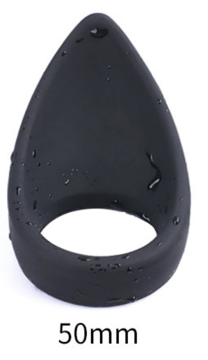 TEARDROP BLACK SILICONE COCK RING