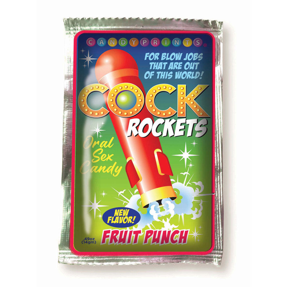 Cock Rockets - Fruit Punch - Fruit Punch Flavoured Oral Sex Candy - 15 grams