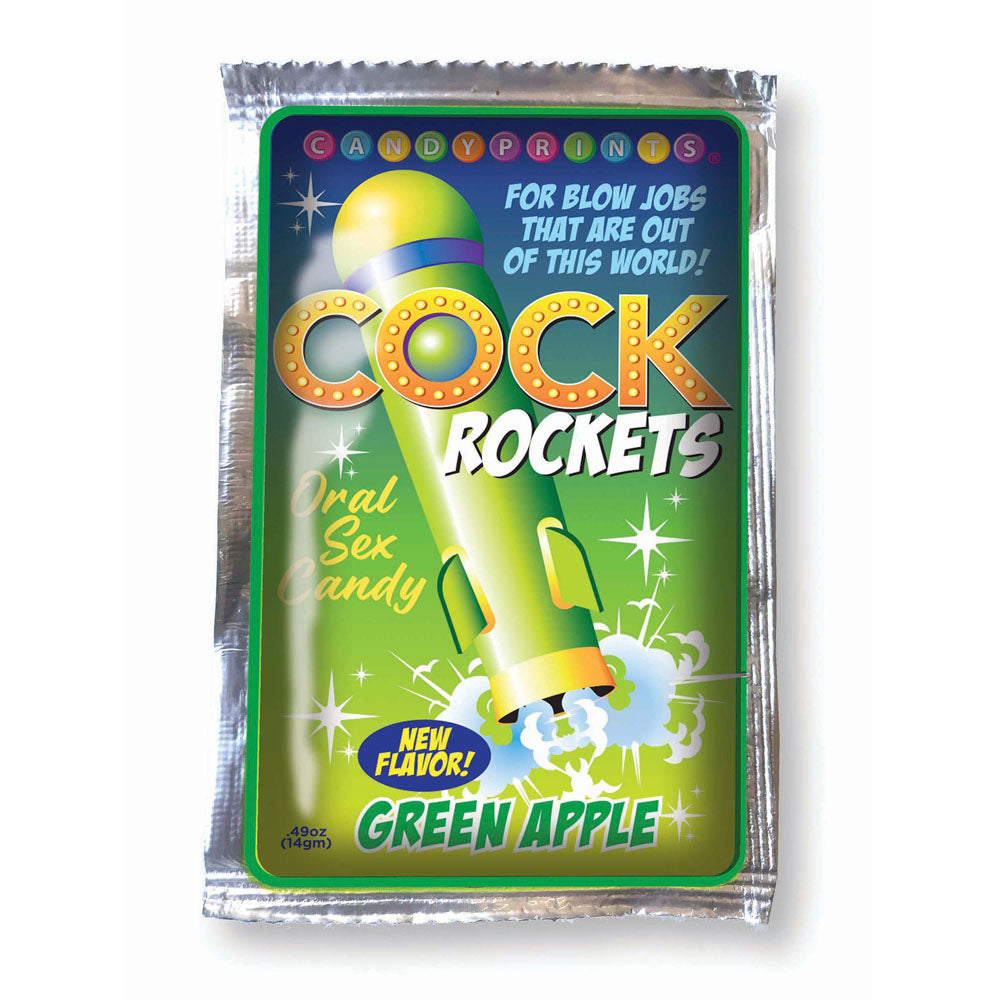 Cock Rockets - Green Apple - Green Apple Flavoured Oral Sex Candy - 15 grams