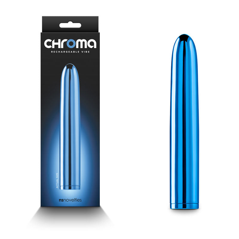 Chroma - Blue - Metallic Blue 17 cm USB Rechargeable Vibrator