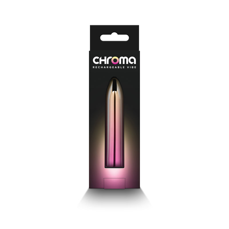 Chroma Sunrise - Medium - Metallic Pink/Gold 9 cm USB Rechargeable Mini Vibrator