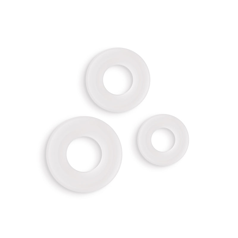 Firefly - 3pc Bubble Rings - White - Glow in Dark Cock Rings - Set of 3 Sizes