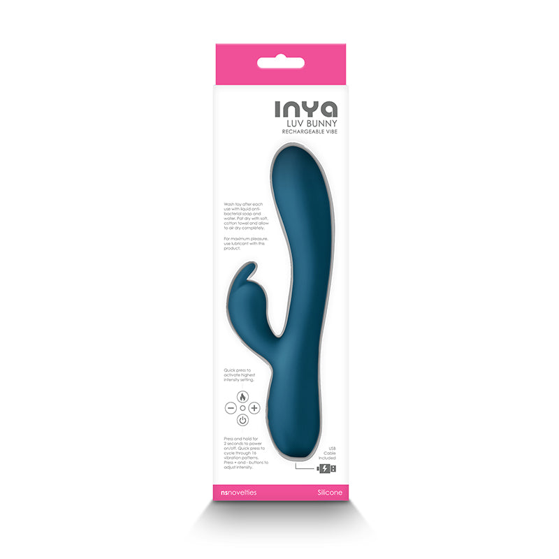 INYA Luv Bunny - Dark Teal - Dark Teal 20.2 cm USB Rechargeable Rabbit Vibrator