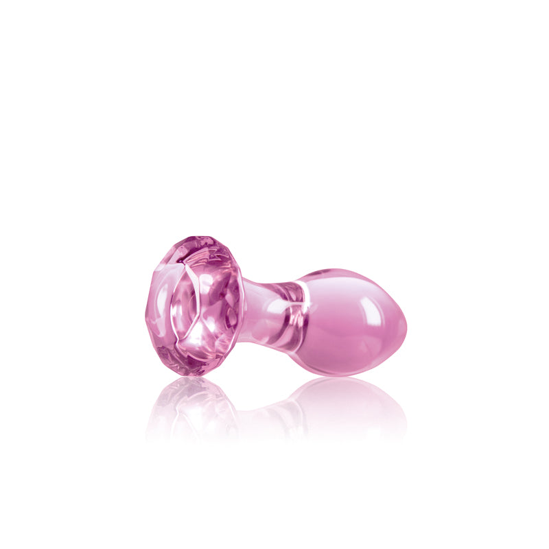 Crystal Gem - Pink - Pink 9 cm Glass Butt Plug