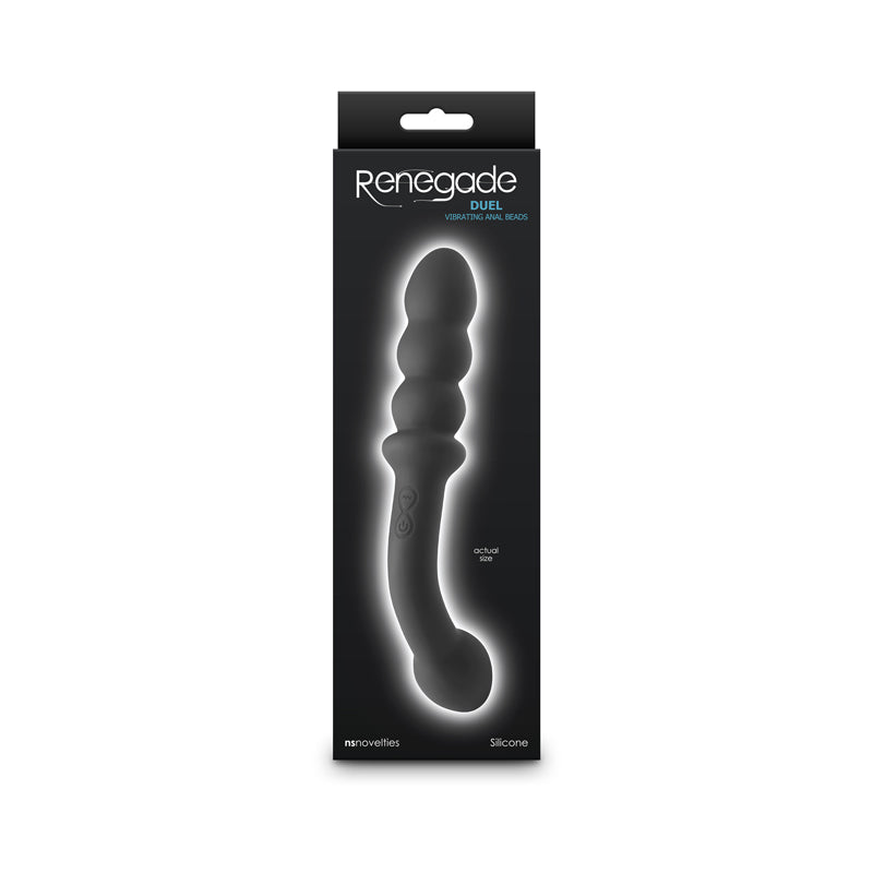 Renegade Duel - Black - Black 21.4 cm USB Rechargeable Vibrating Double Ended Anal Wand