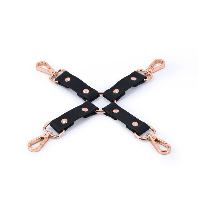 Bondage Couture Hog Tie - Black - Blue Hog Tie Restraint