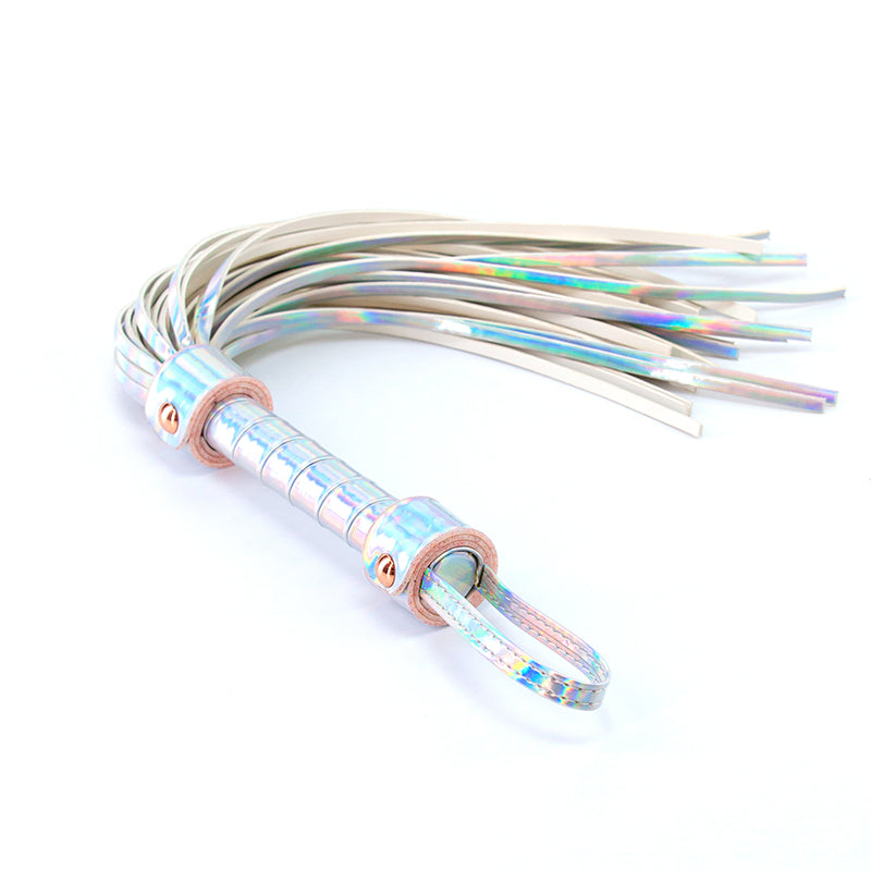 Cosmo Bondage Flogger - Rainbow - Metallic Rainbow Whip