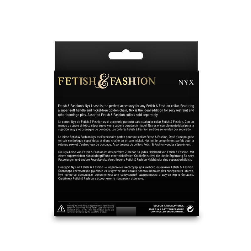 Fetish & Fashion - Nyx Leash - Black/Gold Leash