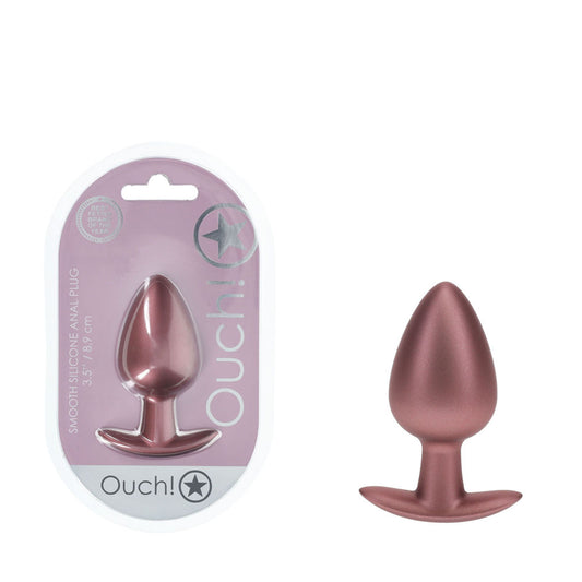 OUCH! Anal Plug - Large - Rose Gold - Rose Gold 8.9 cm Large Butt Plug