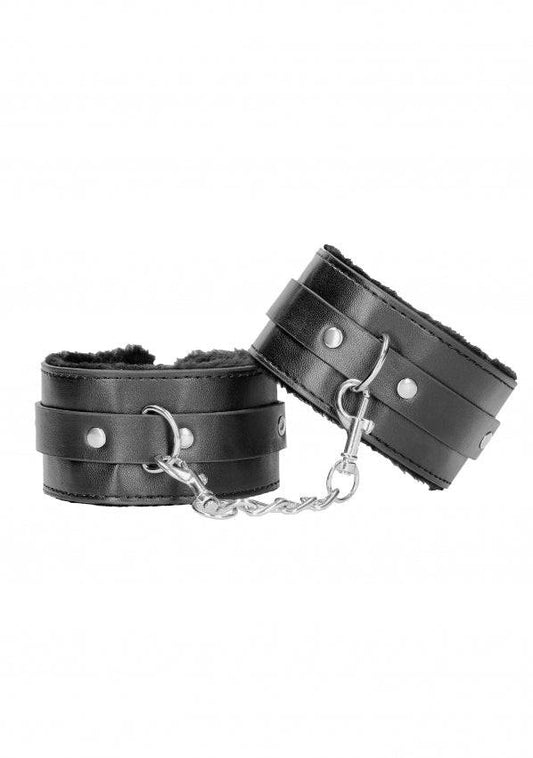 Plush Bonded Leather Ankle Cuffs - Bondage Shop