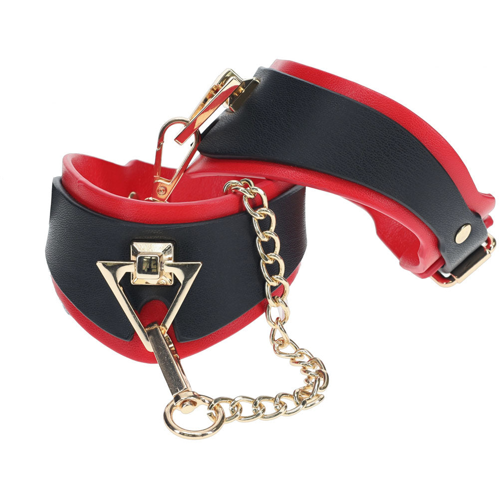 OUCH! Milan Collection - Leg Cuffs - Black/Red Restraints