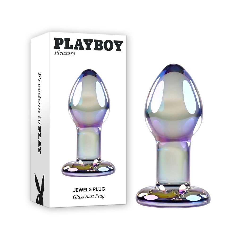 Playboy Pleasure JEWELS PLUG - Clear Glass 8.5 cm Butt Plug