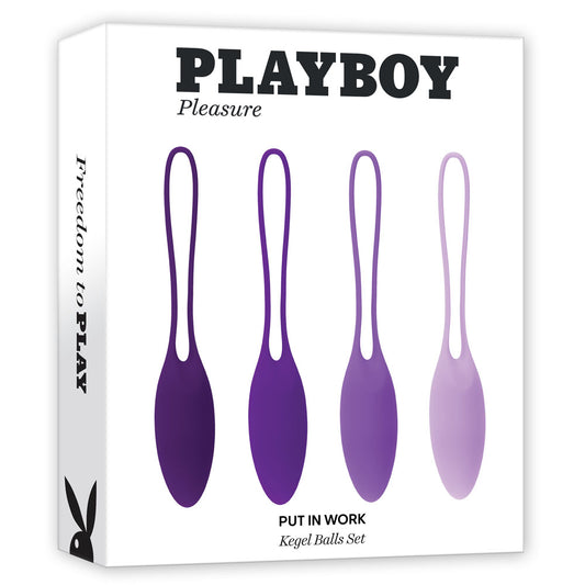 Playboy Pleasure PUT IN WORK - Purple Kegel Ball Set - Set of 4