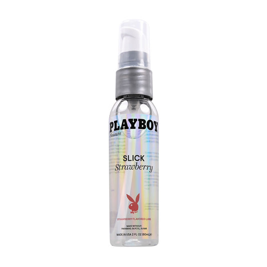 Playboy Pleasure SLICK STRAWBERRY - 60 ml - Strawberry Flavoured Water Based Lubricant - 60 ml Bottle