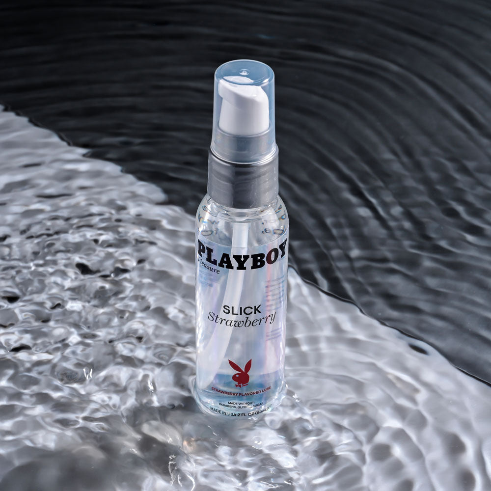 Playboy Pleasure SLICK STRAWBERRY - 60 ml - Strawberry Flavoured Water Based Lubricant - 60 ml Bottle