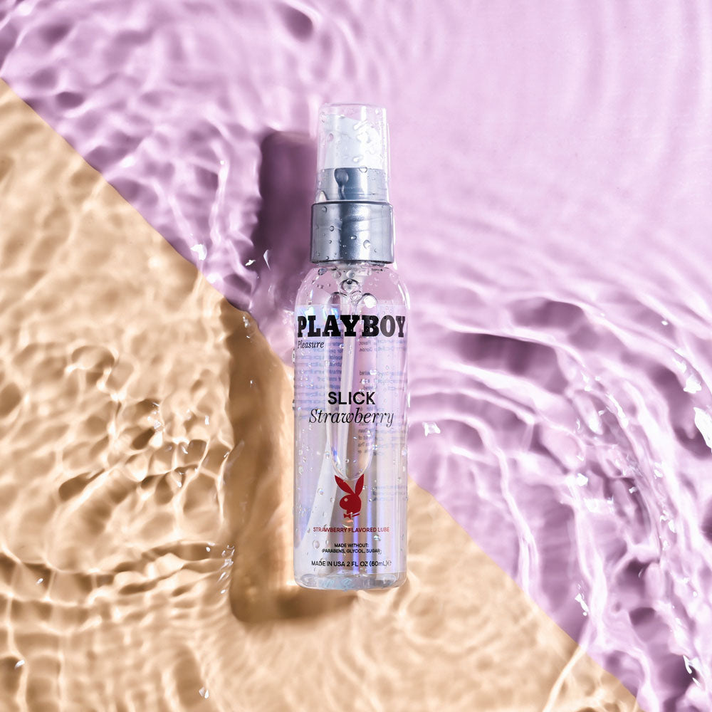 Playboy Pleasure SLICK STRAWBERRY - 60 ml - Strawberry Flavoured Water Based Lubricant - 60 ml Bottle