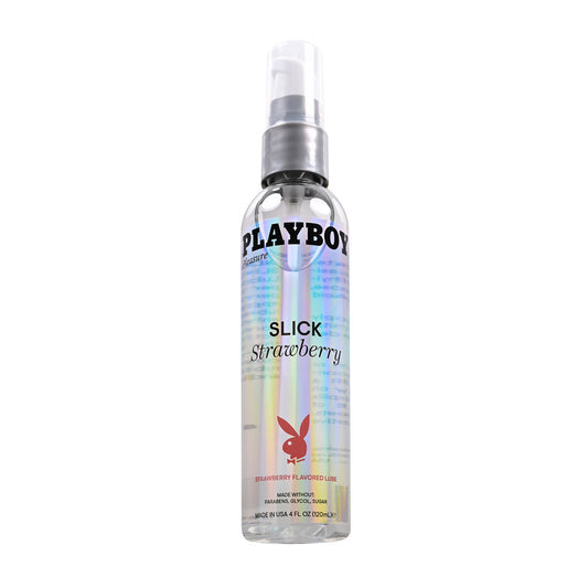 Playboy Pleasure SLICK STRAWBERRY - 120 ml - Strawberry Flavoured Water Based Lubricant - 120 ml Bottle