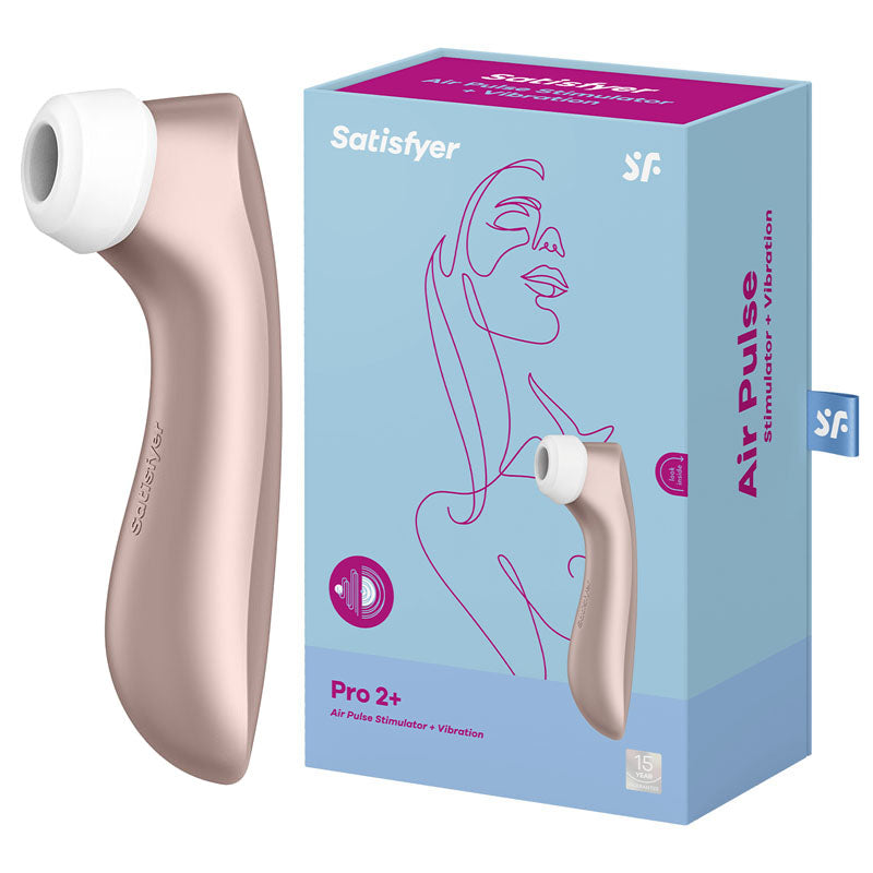 Satisfyer Pro 2+ Rose Gold - Rose Gold Touch-Free USB-Rechargeable Clitoral Stimulator with Vibration