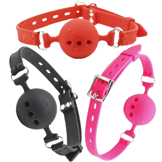 BREATHABLE SILICONE BALL GAG - LARGE