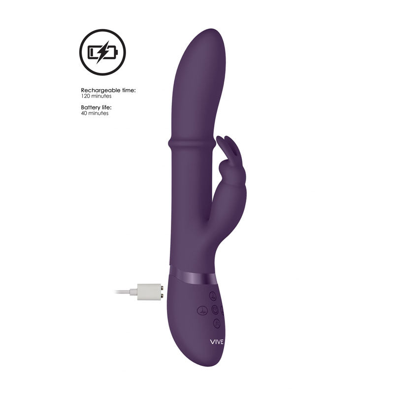 Vive Halo - Purple 24.5 cm USB Rechargeable Rabbit Vibrator