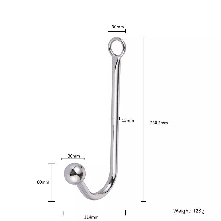 STAINLESS STEEL ANAL HOOK - 1 BALL 30mm