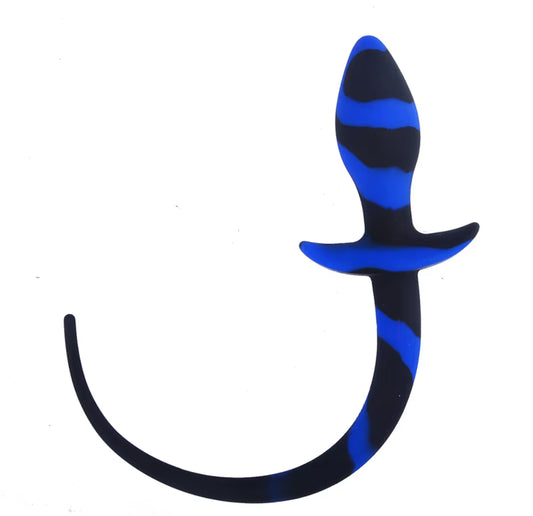 SILICONE BUTT PLUG TAIL - BLUE
