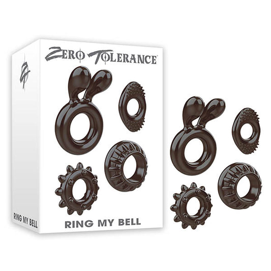 Zero Tolerance Ring My Bell - Black Cock Rings - Set of 4