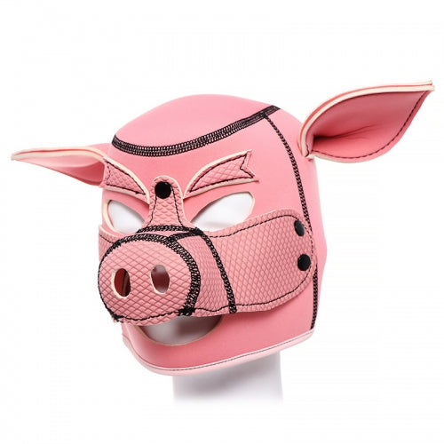 Pink pig mask on a white background