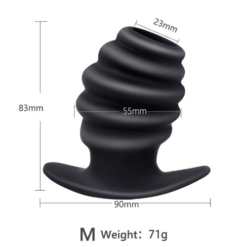 Ribbed Silicone Screw Tunnel Plug