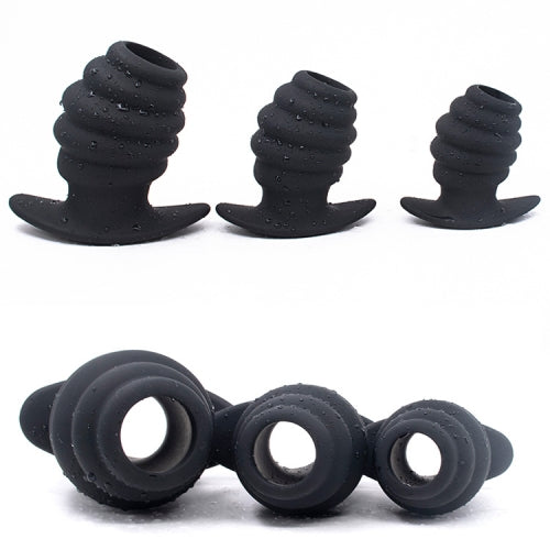 Ribbed Silicone Screw Tunnel Plug